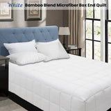 Shangri La Bamboo Blend Microfiber Box End Quilt White King