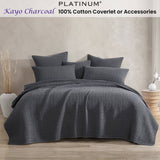 Platinum Collection Kayo Charcoal 100% Cotton Coverlet Single/Double