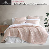 Logan and Mason Shelby Rose Cotton Rich Quilted Coverlet Set Queen/King