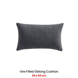 Platinum Collection Kayo Charcoal 100% Cotton Oblong Filled Cushion 30 x 50cm