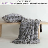 Platinum Collection Rabbit Fur Super Soft Square Cushion 50 x 50cm