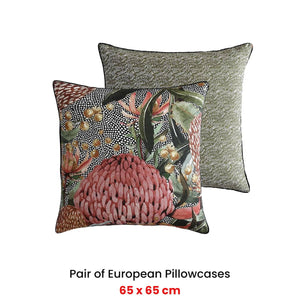Logan & Mason Pair of Barrabar Ruby European Pillowcases 65 x 65cm