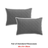 Logan and Mason Pair of Essex Charcoal Standard Pillowcases 48 x 73 + 20cm