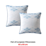 Logan and Mason Pair of Homme Blue European Pillowcases 65 x 65cm