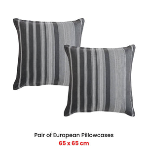 Platinum Collection Pair of Hunter Charcoal European Pillowcases 65 x 65cm