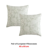 Logan and Mason Pair of Leeton Eucalyptus European Pillowcases 65 x 65cm