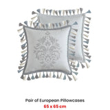 Davinci Pair of Orion Silver European Pillowcases 65 x 65cm