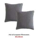 Private Collection Pair of Urban Charcoal 100% Cotton Waffle European Pillowcases