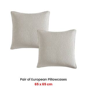 Private Collection Pair of Urban Stone 100% Cotton Waffle European Pillowcases