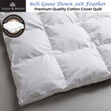 Logan and Mason 80% White Goose Down 20% Feather Premium Quality Quilt King