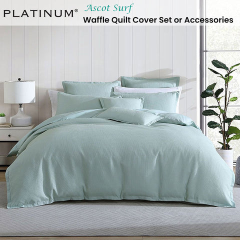 Platinum Collection Ascot Surf Waffle Quilt Cover Set Super King