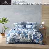 Logan and Mason 250TC Atherton Blue Cotton Sateen Quilt Cover Set King