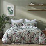 Logan and Mason 250TC Botanical Coast Sage Cotton Sateen Quilt Cover Set King