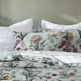 Logan and Mason 250TC Botanical Coast Sage Cotton Sateen Quilt Cover Set Queen