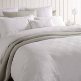 Platinum Collection Caspian White Cotton Matelasse Quilt Cover Set Super King