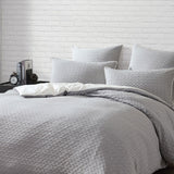 Platinum Collection Flo Fog Jacquard Geometric Quilt Cover Set King