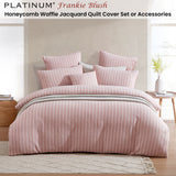 Platinum Collection Frankie Blush Honeycomb Waffle Jacquard Quilt Cover Set King