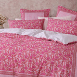 Logan and Mason 250TC Gatika Pink Cotton Sateen Quilt Cover Set Queen