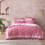 Logan and Mason 250TC Gatika Pink Cotton Sateen Quilt Cover Set Super King