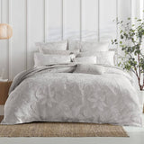 Platinum Collection Grace Dove Polyester Cotton Jacquard Quilt Cover Set Super King