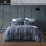 Logan and Mason 250TC Homme Blue Cotton Sateen Quilt Cover Set King