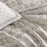 Davinci Imperial Stone Woven Jacquard Damask Quilt Cover Set King