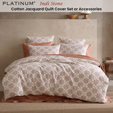 Platinum Collection Indi Stone Cotton Jacquard Quilt Cover Set Super King