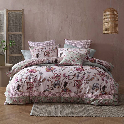 Logan & Mason Lorelai Rose 250TC 100% Cotton Sateen Quilt Cover Set King