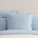 Private Collection Marbella Blue 100% Cotton Matelasse Quilt Cover Set Queen