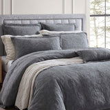 Private Collection Marbella Dark Grey 100% Cotton Matelasse Quilt Cover Set Queen