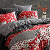 Logan and Mason 250TC Maru Red Cotton Sateen Quilt Cover Set Queen