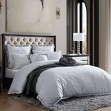 Davinci Orion Silver Woven Jacquard Quilt Cover Set King