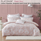 Platinum Collection Poppi Rose Cotton Polyester Jacquard Quilt Cover Set Queen