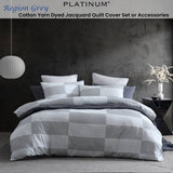 Platinum Collection Region Grey Polyester Cotton Jacquard Quilt Cover Set King