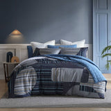 Logan & Mason Statham Navy 250TC 100% Cotton Sateen Quilt Cover Set King