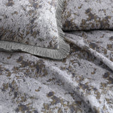 Davinci Trieste Silver Yarn-dyed Metallic Jacquard Quilt Cover Set Super King