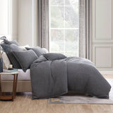 Private Collection Urban Charcoal 100% Cotton Waffle Quilt Cover Set Queen