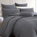 Private Collection Urban Charcoal 100% Cotton Waffle Quilt Cover Set Super King