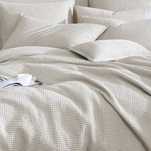 Private Collection Urban Stone 100% Cotton Waffle Quilt Cover Set Queen