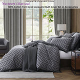 Private Collection Westport Charcoal Jacquard Quilt Cover Set Queen