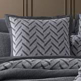 Private Collection Westport Charcoal Jacquard Quilt Cover Set Queen