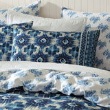 Logan and Mason 250TC Woolamai Blue Cotton Sateen Quilt Cover Set Queen