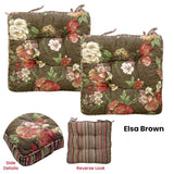 Lylac Homeware Petal Delights Set of 2 Cotton Chair Pads Elsa Brown