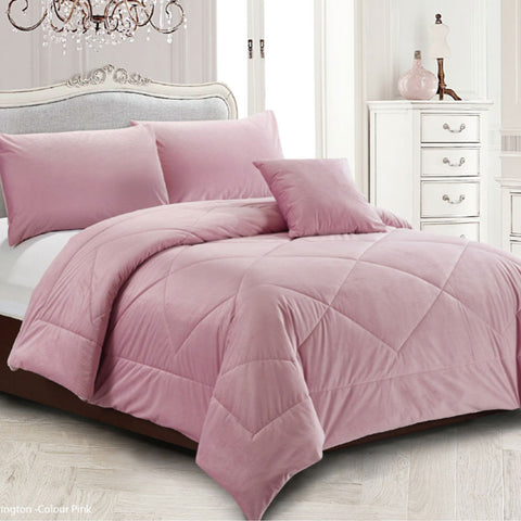 Georges Fine Linens Carrington Quilt / Comforter Set Pink King