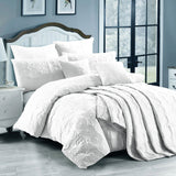 Georges Fine Linens Marguerite Quilt Cover Set White - Double