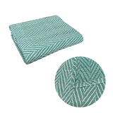 Sia Herringbone Sea Green 100% Cotton Texture Throw Rug 125 x 150 cm