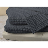 Jenny Mclean Ardent Premium Super Soft Cotton Waffle Blanket Charcoal Queen