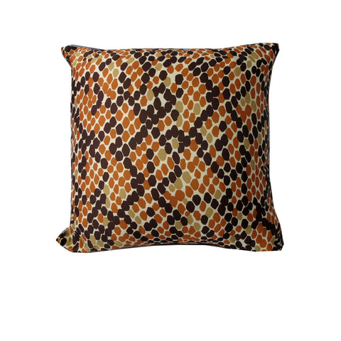 Rapee Morocco Hive Orange Faux Silk Cushion Cover 45 x 45 cm