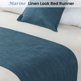 Jason Linen Look Marine Bed Runner King