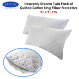 Jason Twin Pack of Quilted Cotton King Pillow Protectors 51 x 91 cm